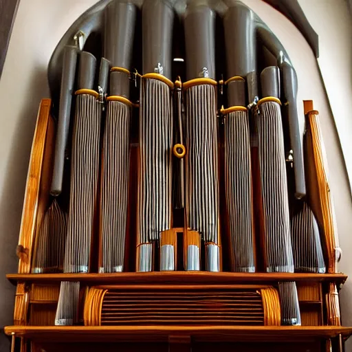 Image similar to a church organ instrument made from ceramic pipes in the shape of vocal tracts producing a pattern o jet streams of air , 8k , octane ,