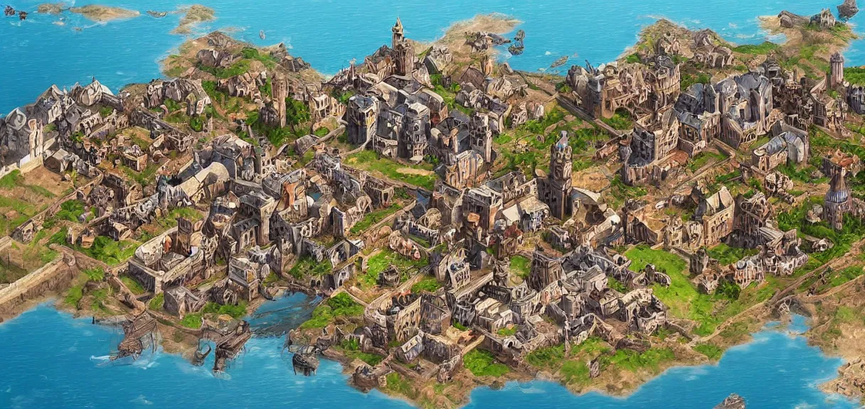 Image similar to “ the city of king's landing from game of thrones, but in the style of fortnite, digital art, award winning ”