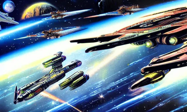 Image similar to spaceship, legend of galactic heroes, noriyoshi ohrai