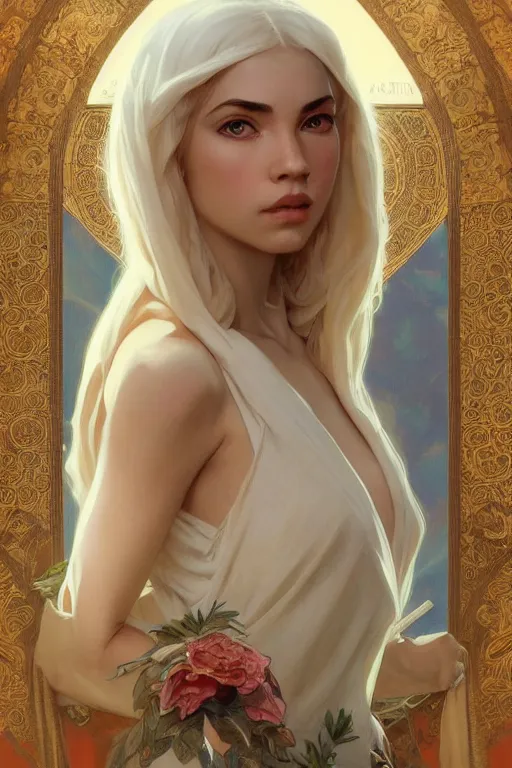 Prompt: Ava Max, elegant, highly detailed, digital painting, artstation, concept art, smooth, sharp focus, illustration, art by artgerm and greg rutkowski and alphonse mucha