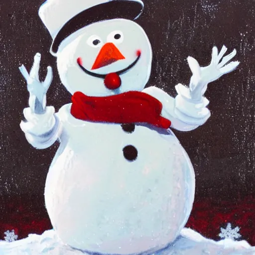 Image similar to screaming frosty the snowman