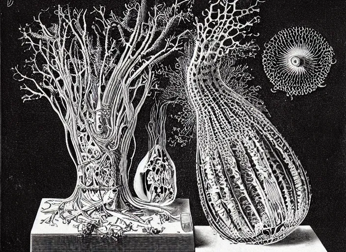 Image similar to the alembic of literary dreams, by ernst haeckel,