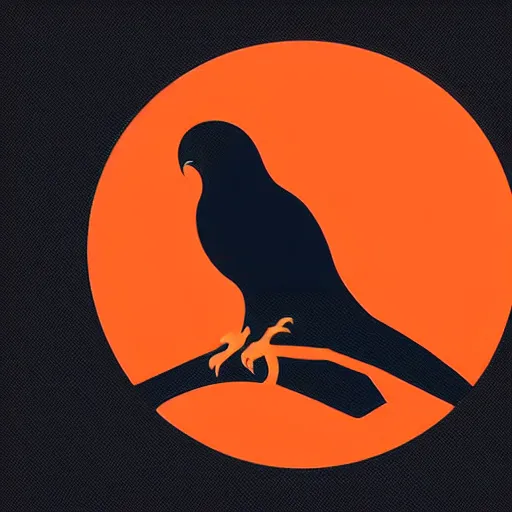 Image similar to Abstract orange high-end premium modern logo of a hawk perching on the letter H, featured on 99designs, gradient.