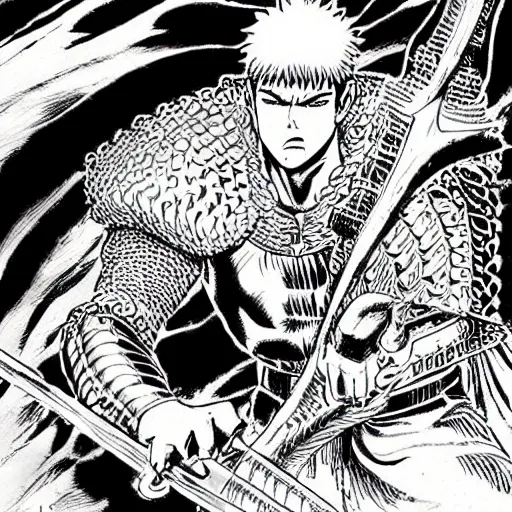 I tried to redraw that famous panel of the manga which guts is