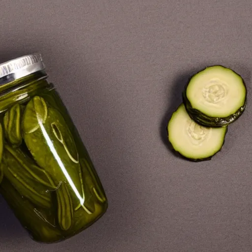 Image similar to coherent photo of police interrogating a jar of pickles