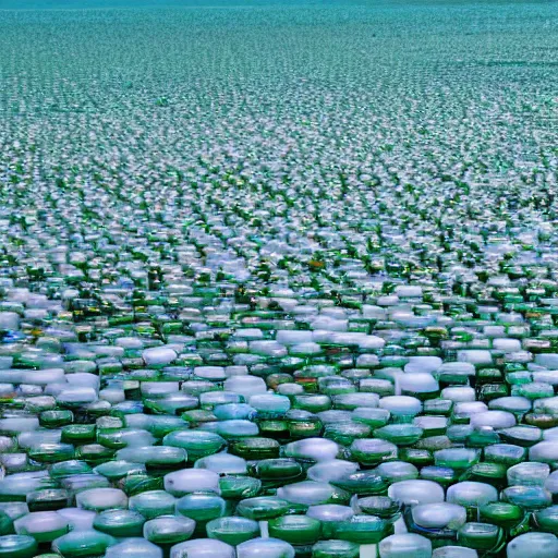 Image similar to sea with million bottles