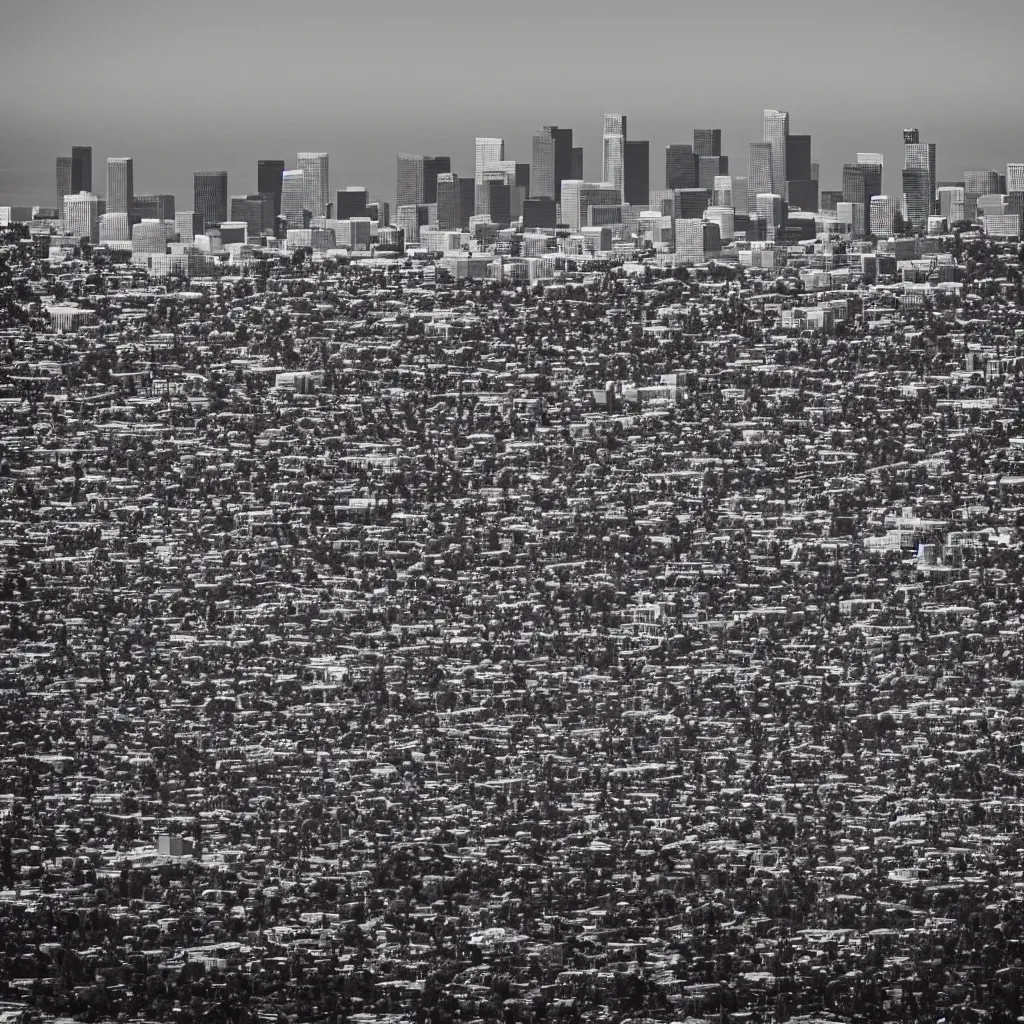 Prompt: “A black and white 75mm photo of Los Angeles”