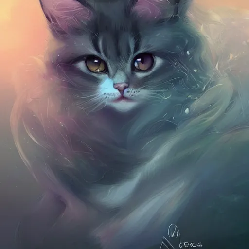 Prompt: a cute cat, gorgeous, amazing, elegant, intricate, highly detailed, digital painting, artstation, concept art, sharp focus, illustration, art by Ross tran