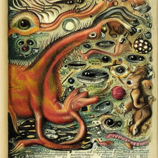 Image similar to bizarre bestiary of microcosmic creatures