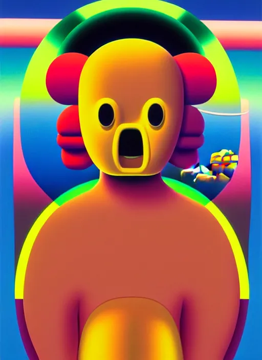Prompt: life by shusei nagaoka, kaws, david rudnick, airbrush on canvas, pastell colours, cell shaded, 8 k