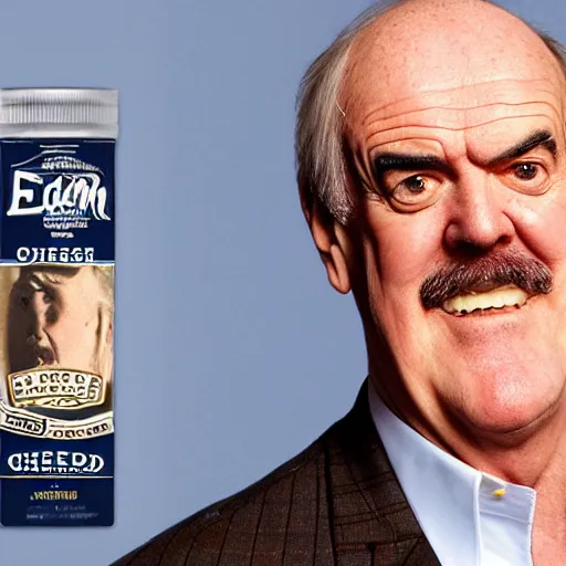 Prompt: edamer cheese with john cleese face