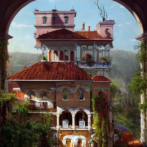 Image similar to paint surrealist 🏥🏘, ferdinand knab, high definition and detailed 4 k