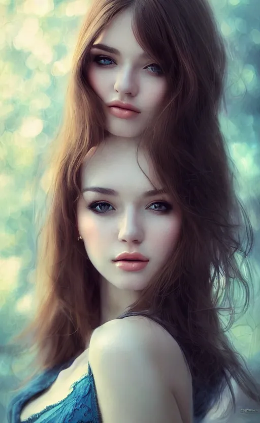 Image similar to a gorgeous russian female photo, bokeh, beautiful face, professionally retouched, soft lighting, realistic, smooth face, full body shot, torso, dress, perfect eyes, sharp focus on eyes, 8 k, high definition, insanely detailed, intricate, elegant, art by artgerm and kyoung hwan kim