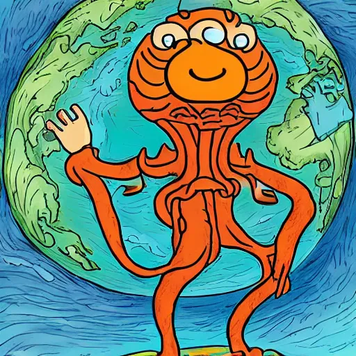 Image similar to Garfield as a lovecratian eldritch creature consuming a planet