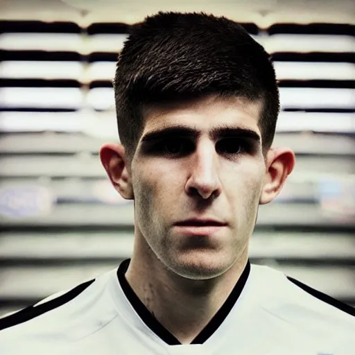 Image similar to “A realistic photo of English football player Christian Pulisic as a part humanoid, part android with shiny skin and wearing his soccer uniform close up very detailed”