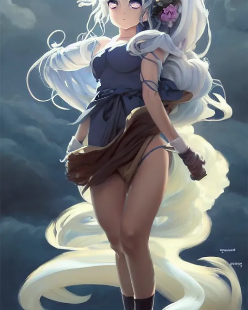 Image similar to greg manchess character concept art of an anime thunderstormy cloud goddess | | anime anime anime, cute - fine - face, pretty face, realistic shaded perfect face, close up, fine details by stanley artgerm lau, wlop, rossdraws, james jean, andrei riabovitchev, marc simonetti, and sakimichan, trending on artstation