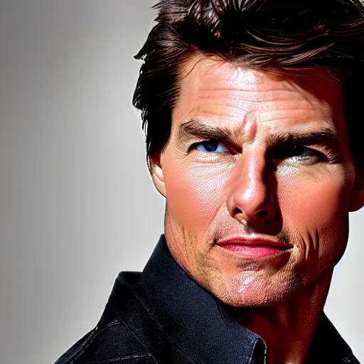 Image similar to A photo of Tom Cruise, head shoot, promo shot, highly detailed, sharp focus, kodak film, studio lighting