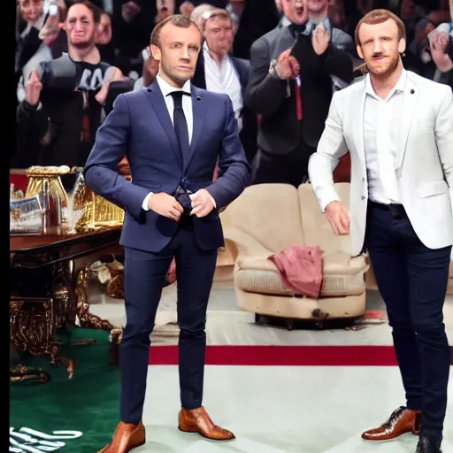 Image similar to emmanuel macron as conor mcgregor, photographic