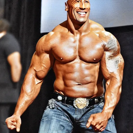 Image similar to Dwayne, the Rock, Johnson with an afro