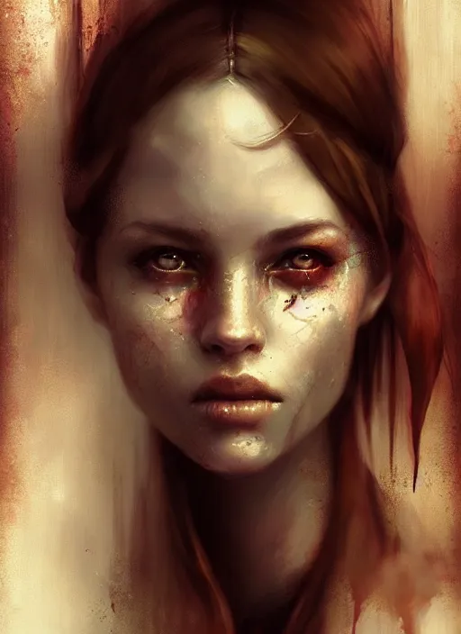 Prompt: a portrait of a pretty young lady by bastien lecouffe - deharme