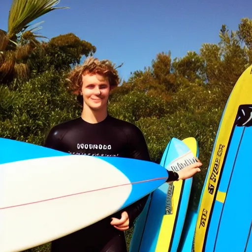 Image similar to 20 year old surfer, blue sky