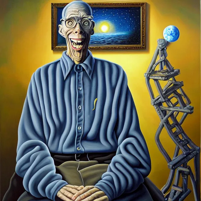 Prompt: an oil on canvas portrait painting of john carmack, surrealism, surrealist, cosmic horror, rob gonsalves, high detail