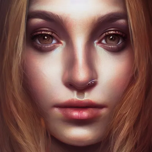 Prompt: face portrait of a woman, inspired by mandy jurgens, face accessories, light make up, 4 k, high detailed, illustration