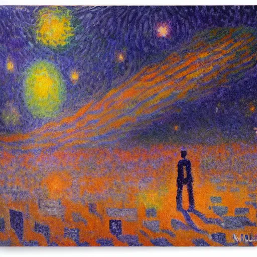 Prompt: Liminal space in outer space by Maximilien Luce