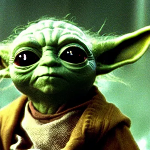 Image similar to yoda in gremlins, highly detailed