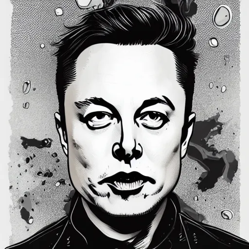 Prompt: a ultra detailed illustration of a elon musk by James jean, trending on ArtStation,