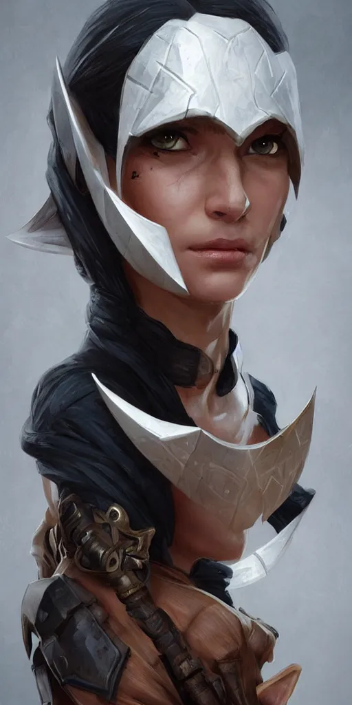 Image similar to portrait of one vigilante rogue thief, wearing domino mask, D&D, fantasy, highly detailed, beautiful face, realistic body structure, digital painting, artstation, smooth, sharp focus, illustration, art by artgerm and greg rutkowski and alphonse mucha