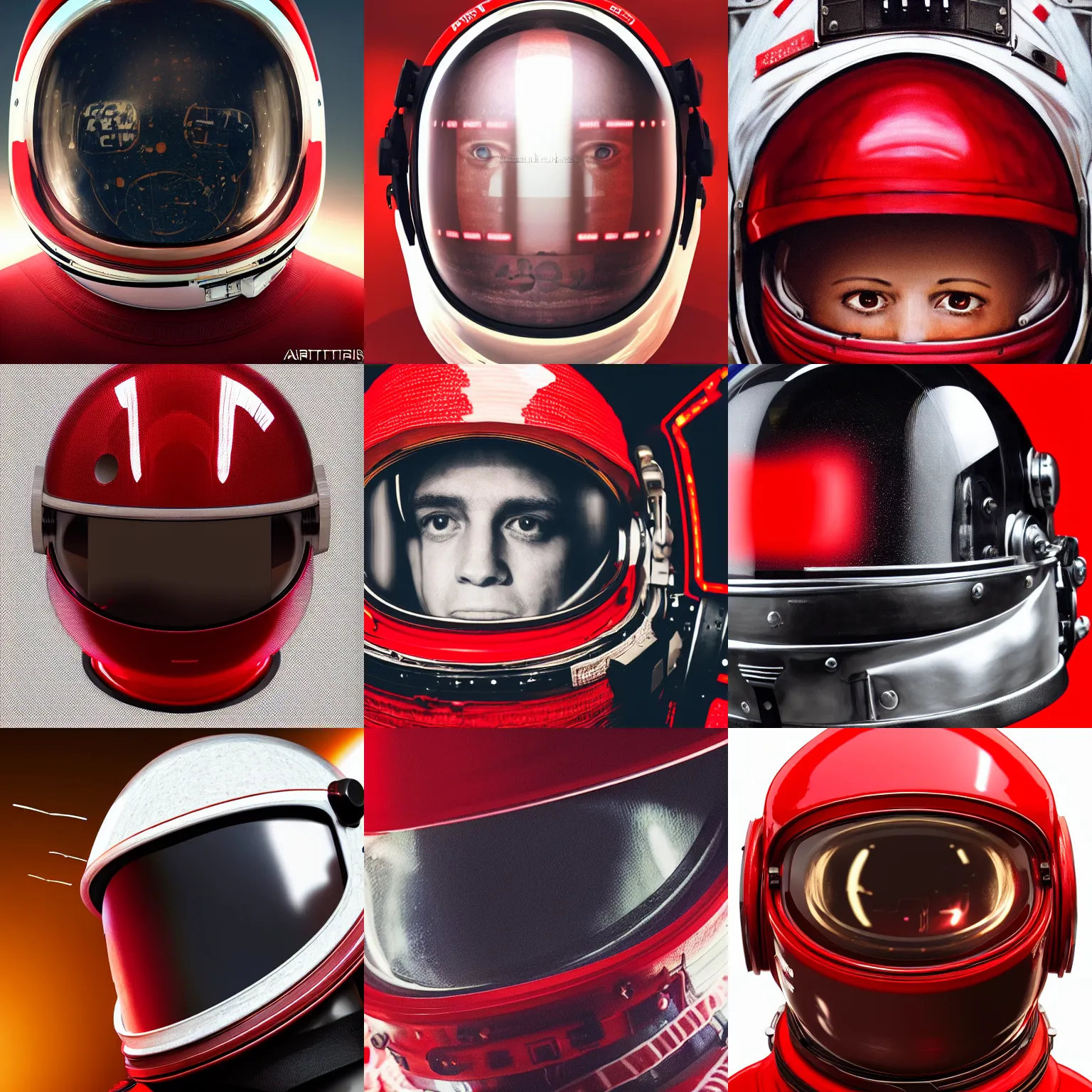 Prompt: Highly detailed portrait of astronaut helmet with red warning 404 error code displaying on astronaut helmet, red lines of code showing on the astronaut helmet trending on Artstation HQ, 4K, UHD, High quality, reflections, realistic, futuristic, sci-fi, photorealistic