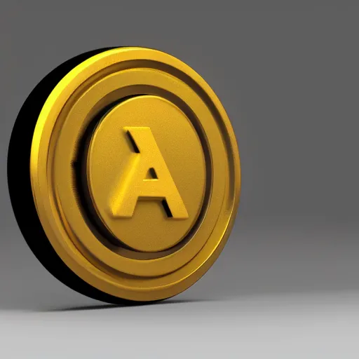 Image similar to 2 dimensional, vector, low poly, gold coin icon, black background, cgsociety, artstation, octane render