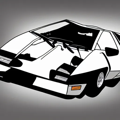 Prompt: Lamborghini Countach, cartoonish, cartoon,