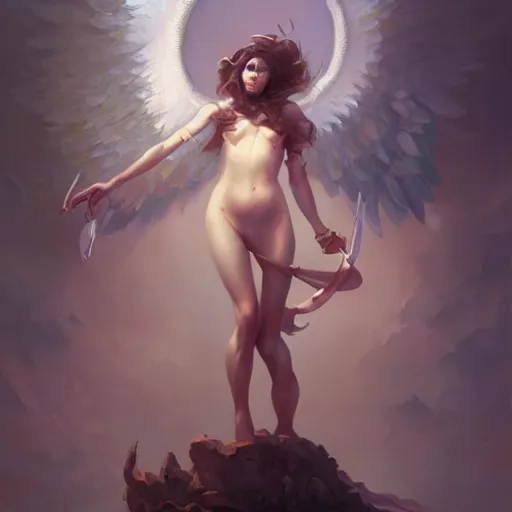 Image similar to angel of love by Peter Mohrbacher, artstation