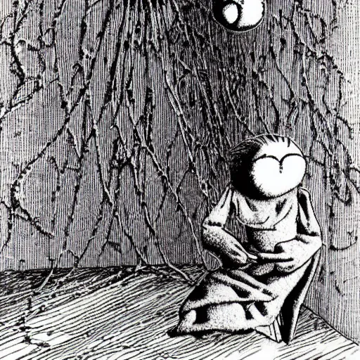 Prompt: spider dreaming by Edward Gorey