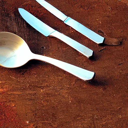 Image similar to fork, spoon and knife, photograph