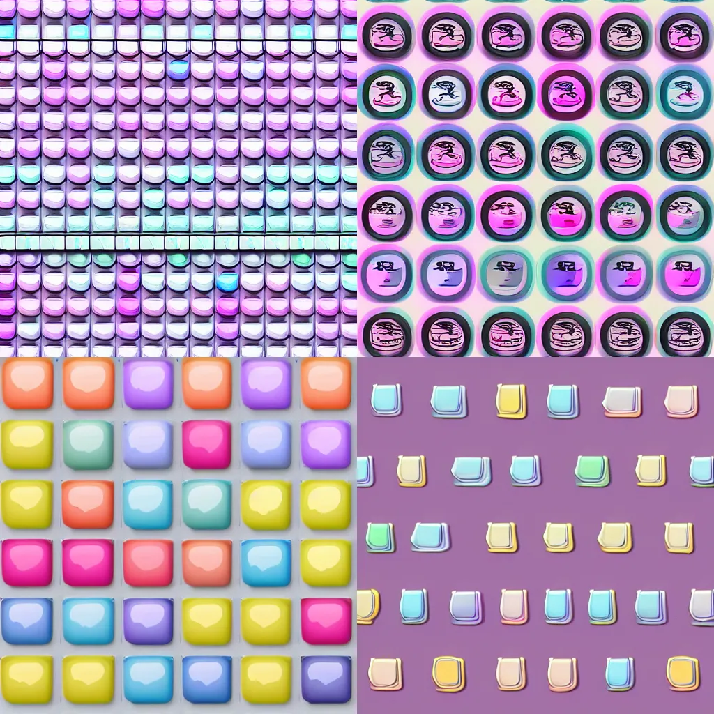 Prompt: repeating pattern of mac finder icon, pastel colors