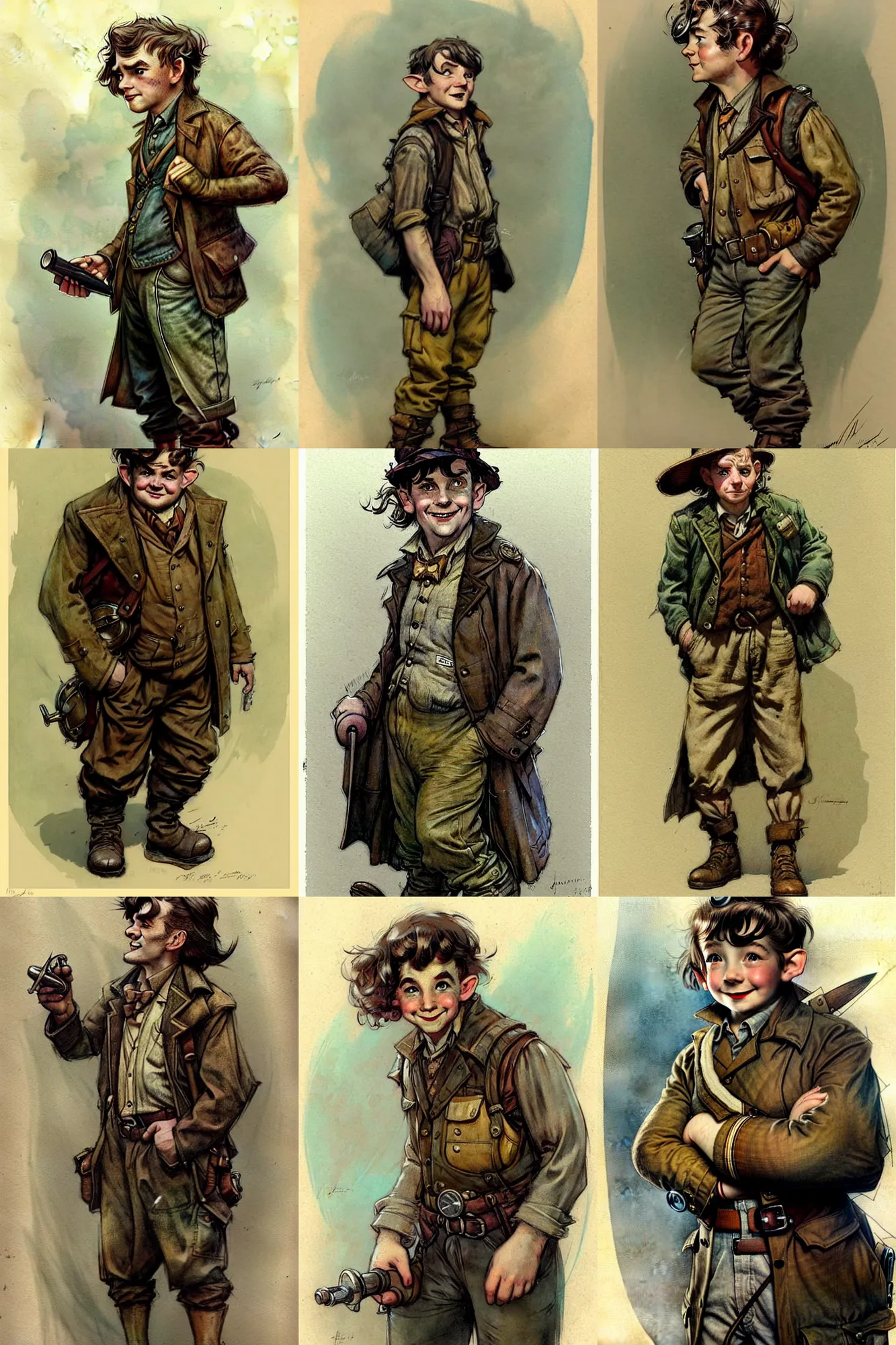 Prompt: ( ( ( ( ( portrait 1 9 5 0 s retro future hobbit without boots adventurer in steampunk costume full portrait, muted colors. ) ) ) ) ) by jean - baptiste monge!!!!!!!!!!!!!!!!!!!!!!!!!!!!!!