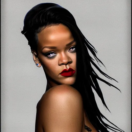 Prompt: rihanna, creative photo manipulation, creative photoshop, digital art, vaporwave