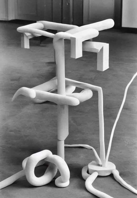 Image similar to a chess - piece building machine, minimal white machinery with cables, a surrealist sculpture by marcel duchamp, archival pigment print, 1 9 1 4, conceptual art, artwork, academic art, surrealist, fluxus