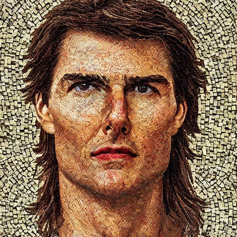 Image similar to tom cruise in a ancient roman mosaic