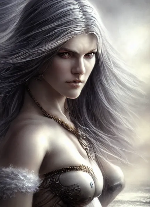 Prompt: photo of a nordic volva beautiful female in the style of stefan kostic, realistic, half body shot, sharp focus, 8 k high definition, insanely detailed, intricate, elegant, art by stanley lau and artgerm, luis royo