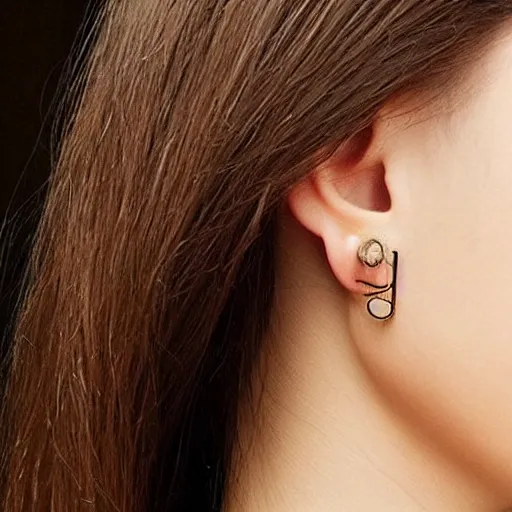 Image similar to “minimalistic beautiful fashionable surprising earring design”