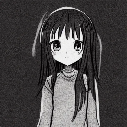 Image similar to anime girl wearing a christmas jumper pencil sketch highly detailed, smooth, sharp focus