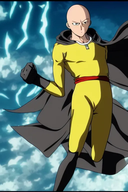 One punch man action pose plain background