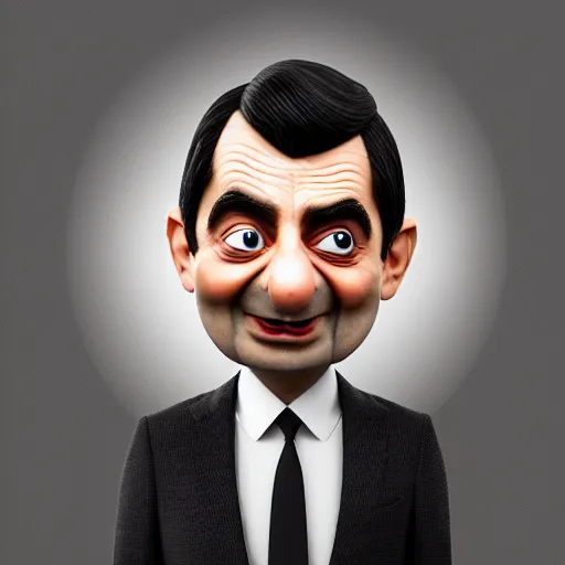 Prompt: Mr Bean in a 3D Animated Mr. Bean film animated by Illumination, portrait, photograph, realistic, hyperrealistic, highly detailed, very detailed, extremely detailed, detailed, digital art, trending on artstation