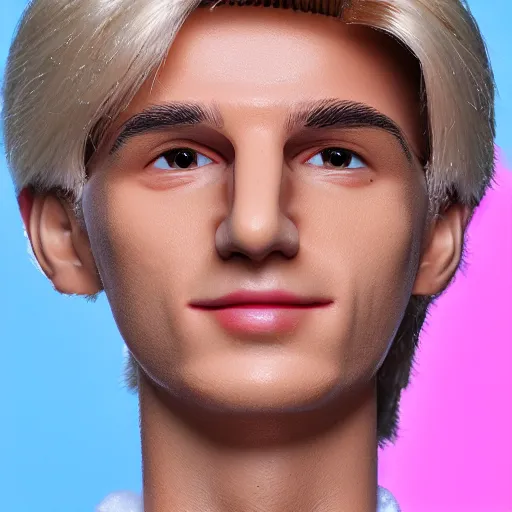 Image similar to xqc as a barbie doll, 4k, high detail, high-resolution photograph, professional photography, ultra-detail, barbie