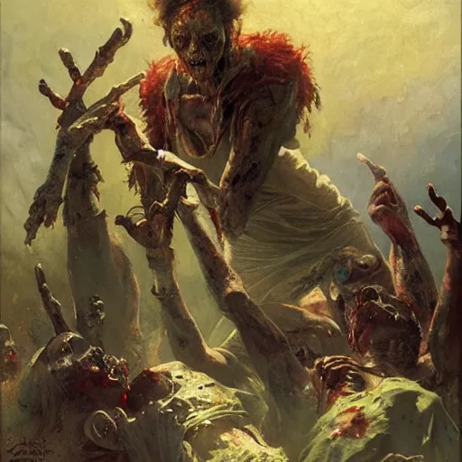 Prompt: 2 1 savage as zombies in heaven by gaston bussiere, craig mullins, j. c. leyendecker