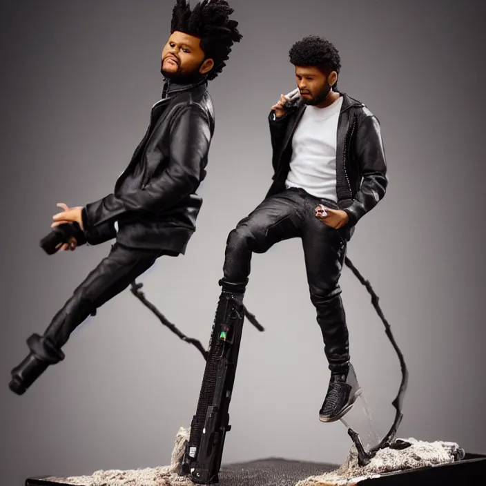 Image similar to the weeknd, a goodsmile figure of the weeknd, figurine, detailed product photo